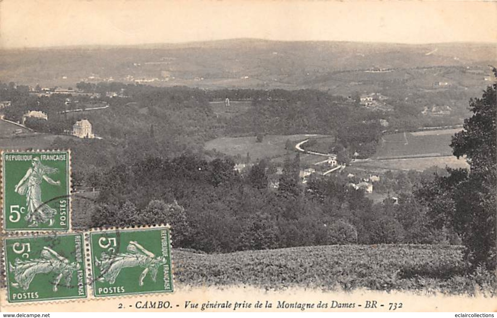 Cambo Les Bains      64        Vue Générale Prise De La Propriété De La Montagne Des Dames      (voir Scan) - Cambo-les-Bains