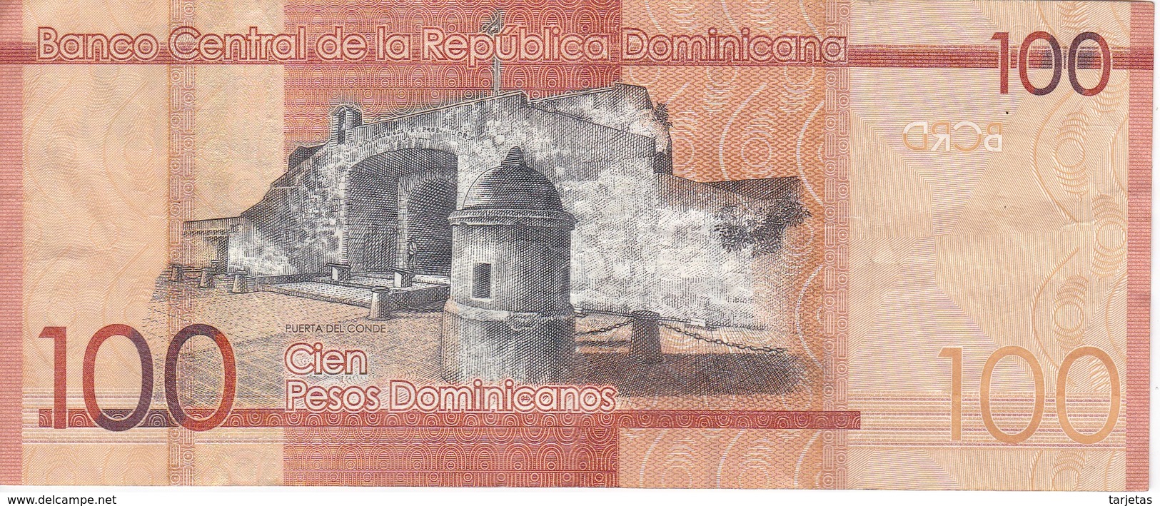 BILLETE DE REP. DOMINICANA DE 100 PESOS ORO DEL AÑO 2016 SERIE FY (BANKNOTE) - Dominicaine