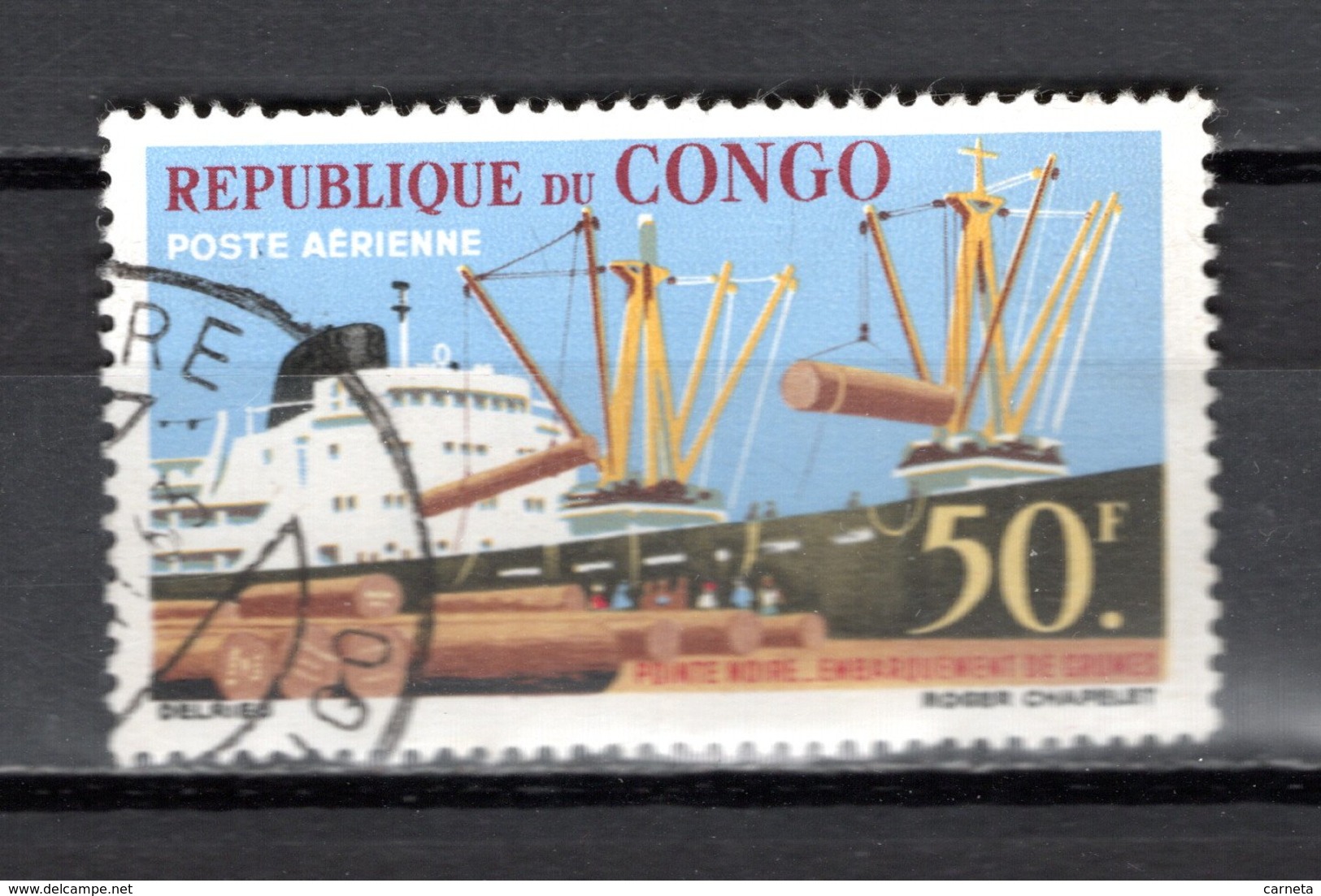 CONGO  PA  N° 6  OBLITERE  COTE  1.00€   FOIRE  BATEAUX  BOIS - Oblitérés