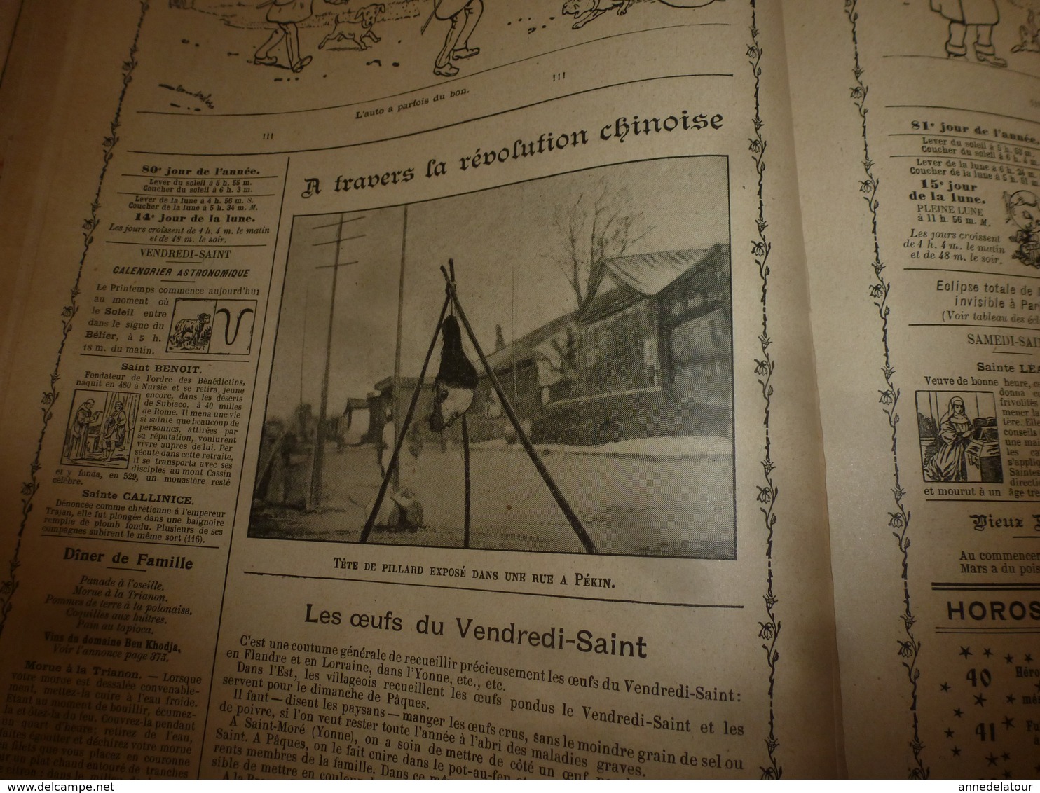 1913 Almanach Vermot :TITANIC ;Le tableau DIABOLIQUE ; ROI du SIAM à BANGKOK;Révolution de la CHINE;Avenir Arctique;etc