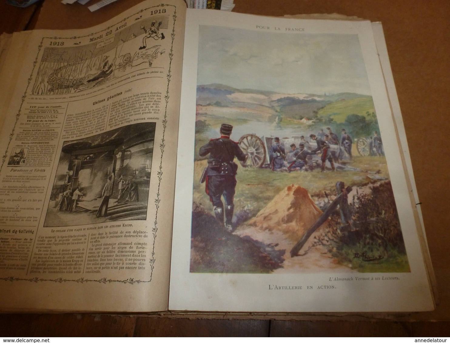 1913 Almanach Vermot :TITANIC ;Le tableau DIABOLIQUE ; ROI du SIAM à BANGKOK;Révolution de la CHINE;Avenir Arctique;etc