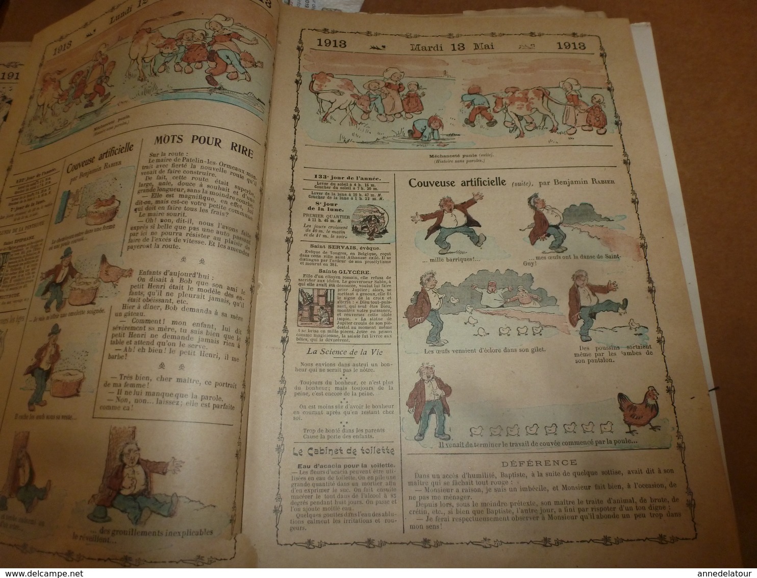 1913 Almanach Vermot :TITANIC ;Le tableau DIABOLIQUE ; ROI du SIAM à BANGKOK;Révolution de la CHINE;Avenir Arctique;etc