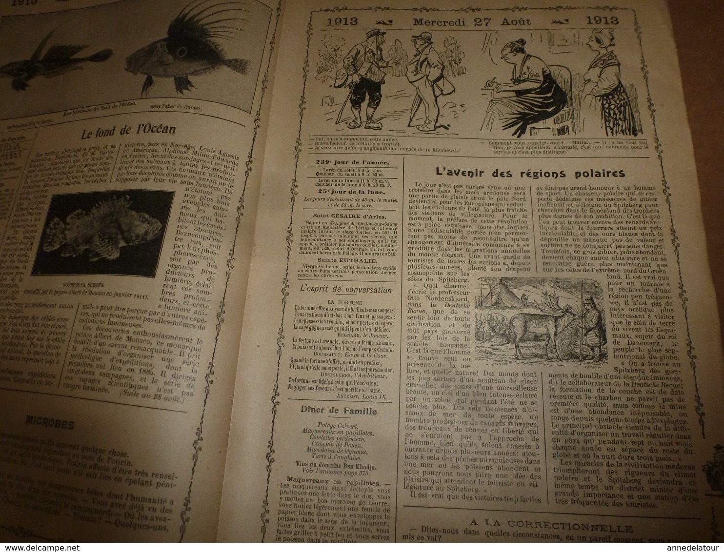 1913 Almanach Vermot :TITANIC ;Le tableau DIABOLIQUE ; ROI du SIAM à BANGKOK;Révolution de la CHINE;Avenir Arctique;etc