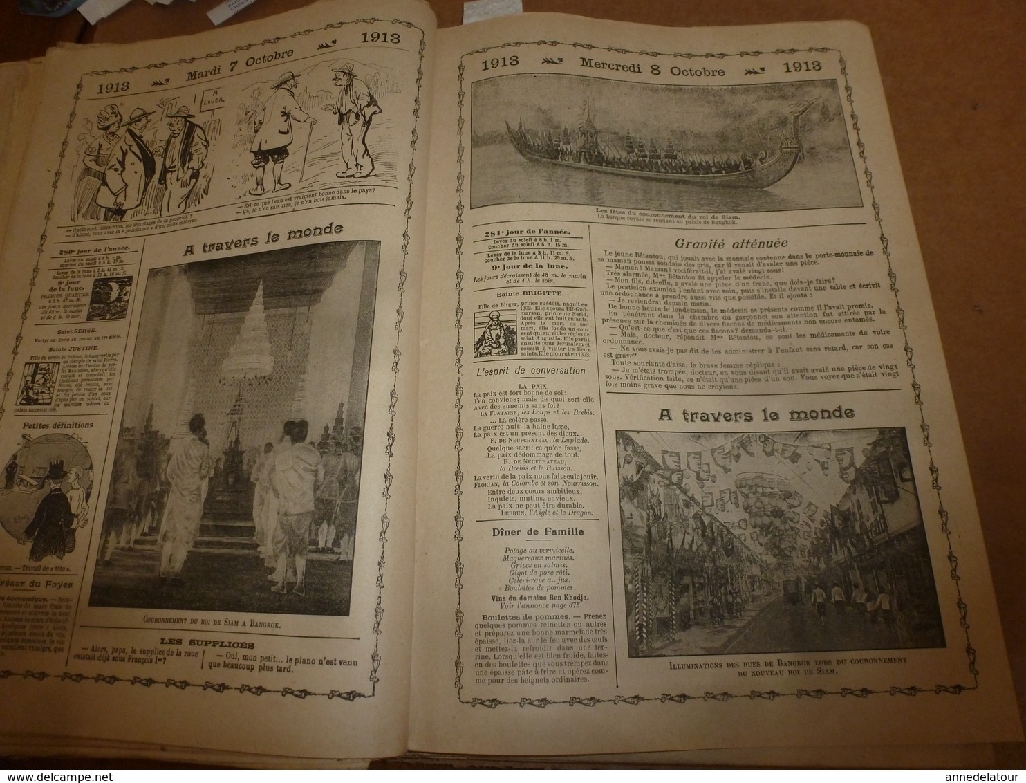 1913 Almanach Vermot :TITANIC ;Le tableau DIABOLIQUE ; ROI du SIAM à BANGKOK;Révolution de la CHINE;Avenir Arctique;etc