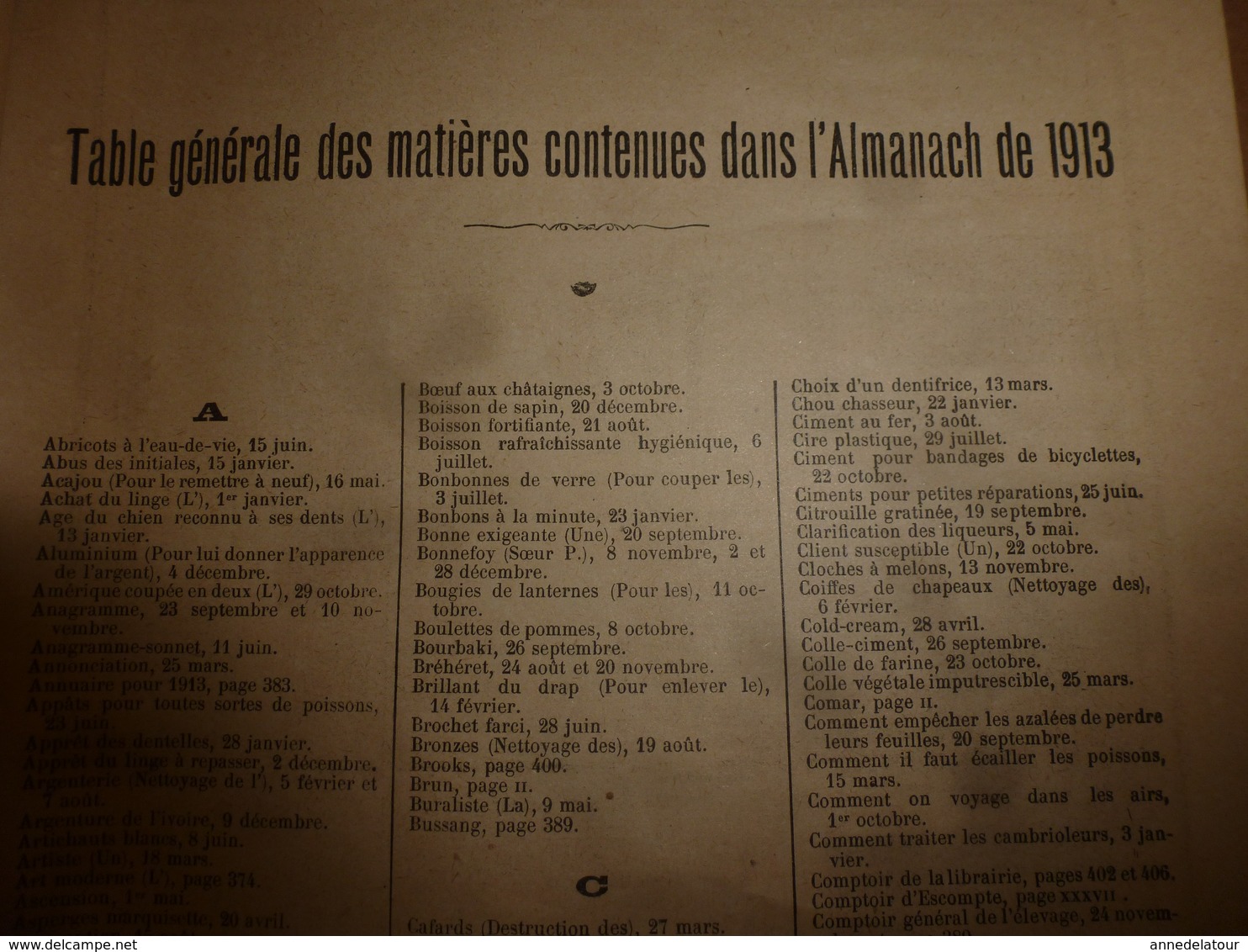 1913 Almanach Vermot :TITANIC ;Le tableau DIABOLIQUE ; ROI du SIAM à BANGKOK;Révolution de la CHINE;Avenir Arctique;etc