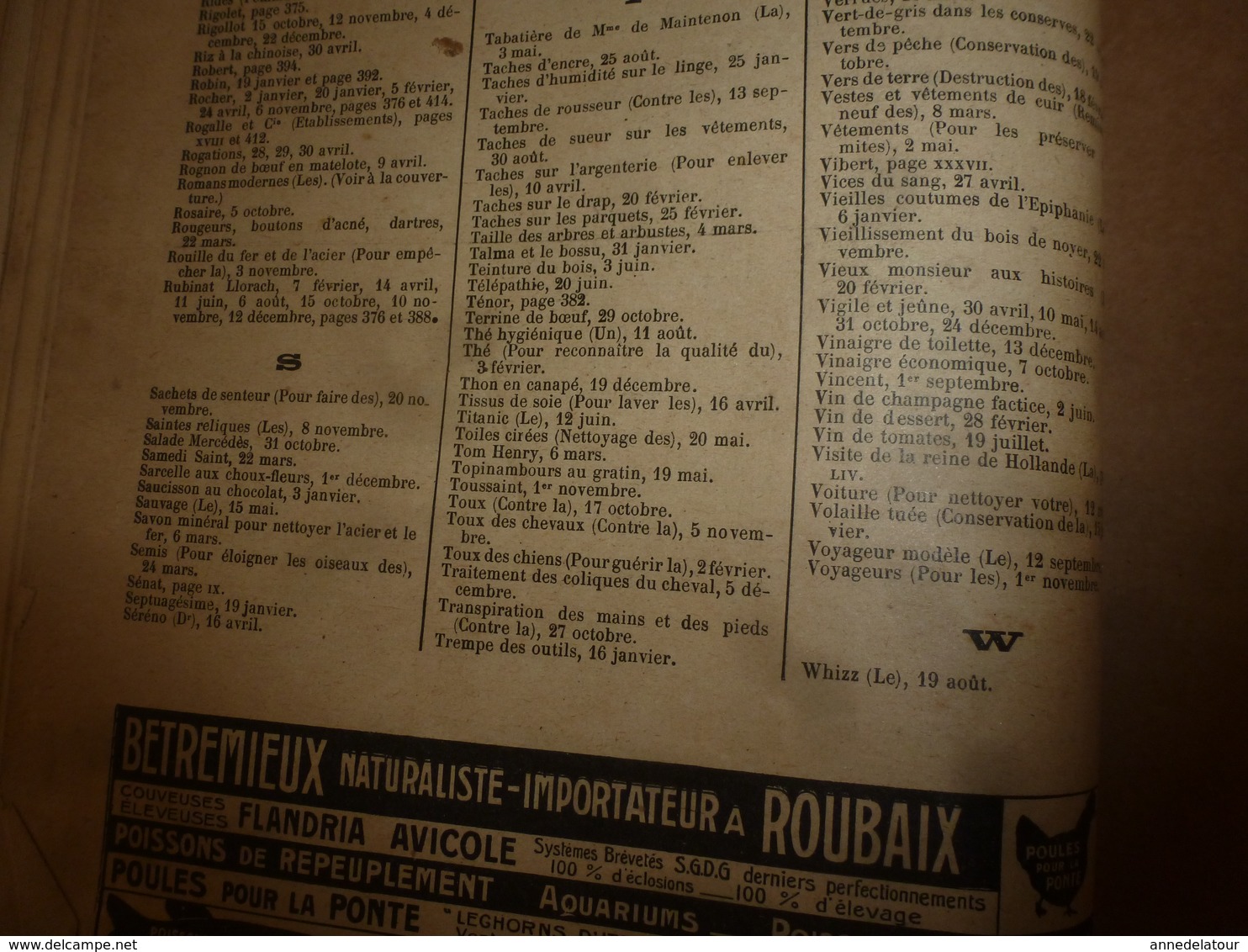 1913 Almanach Vermot :TITANIC ;Le tableau DIABOLIQUE ; ROI du SIAM à BANGKOK;Révolution de la CHINE;Avenir Arctique;etc