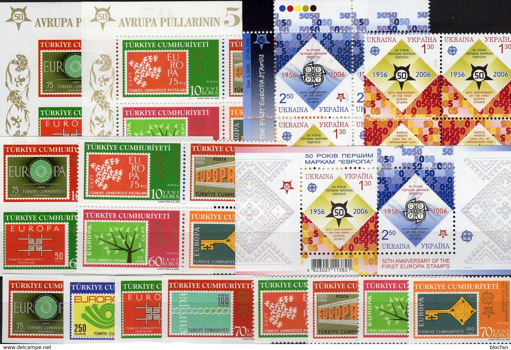 CEPT Stamps 2006 TK 3491/4,2VB,Blocks 58/59,Ukraina 766/7 4-Block,KD-VB+Bl.54 ** 96€ Blocs/sheets Bf 50 Year EUROPA - Ukraine