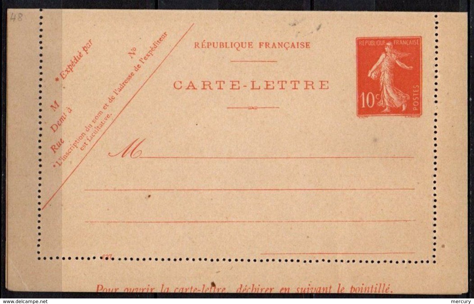 FRANCE - 10 C. Camée Maigre Date 637 - Letter Cards