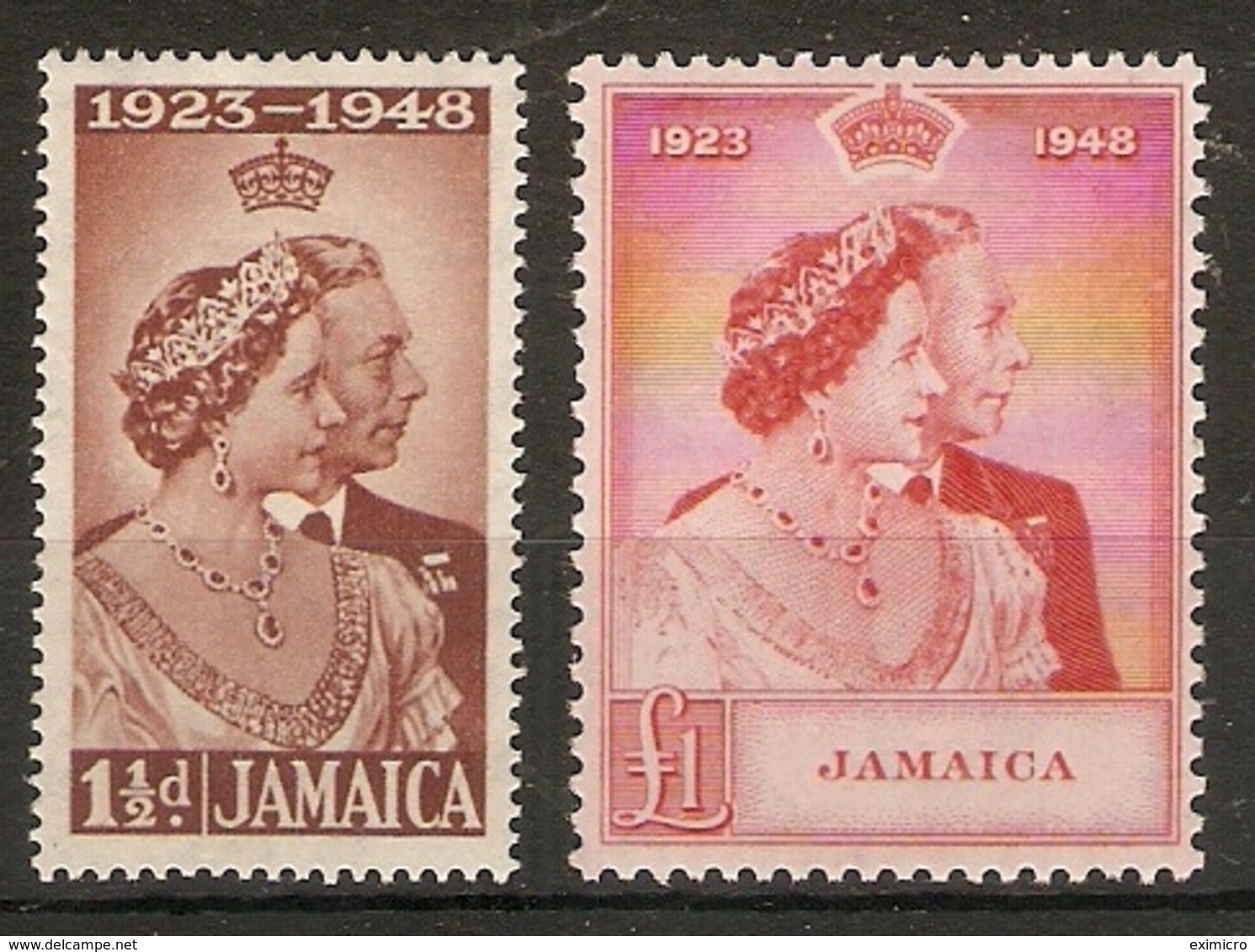JAMAICA 1948 SILVER WEDDING SET LIGHTLY MOUNTED MINT Cat £28+ - Jamaica (...-1961)
