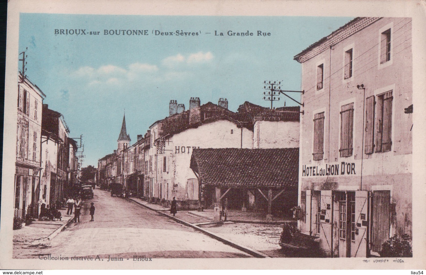 BRIOUX Sur BOUTONNE La Grande Rue (1935, Hôtel Du LION D'OR) - Brioux Sur Boutonne