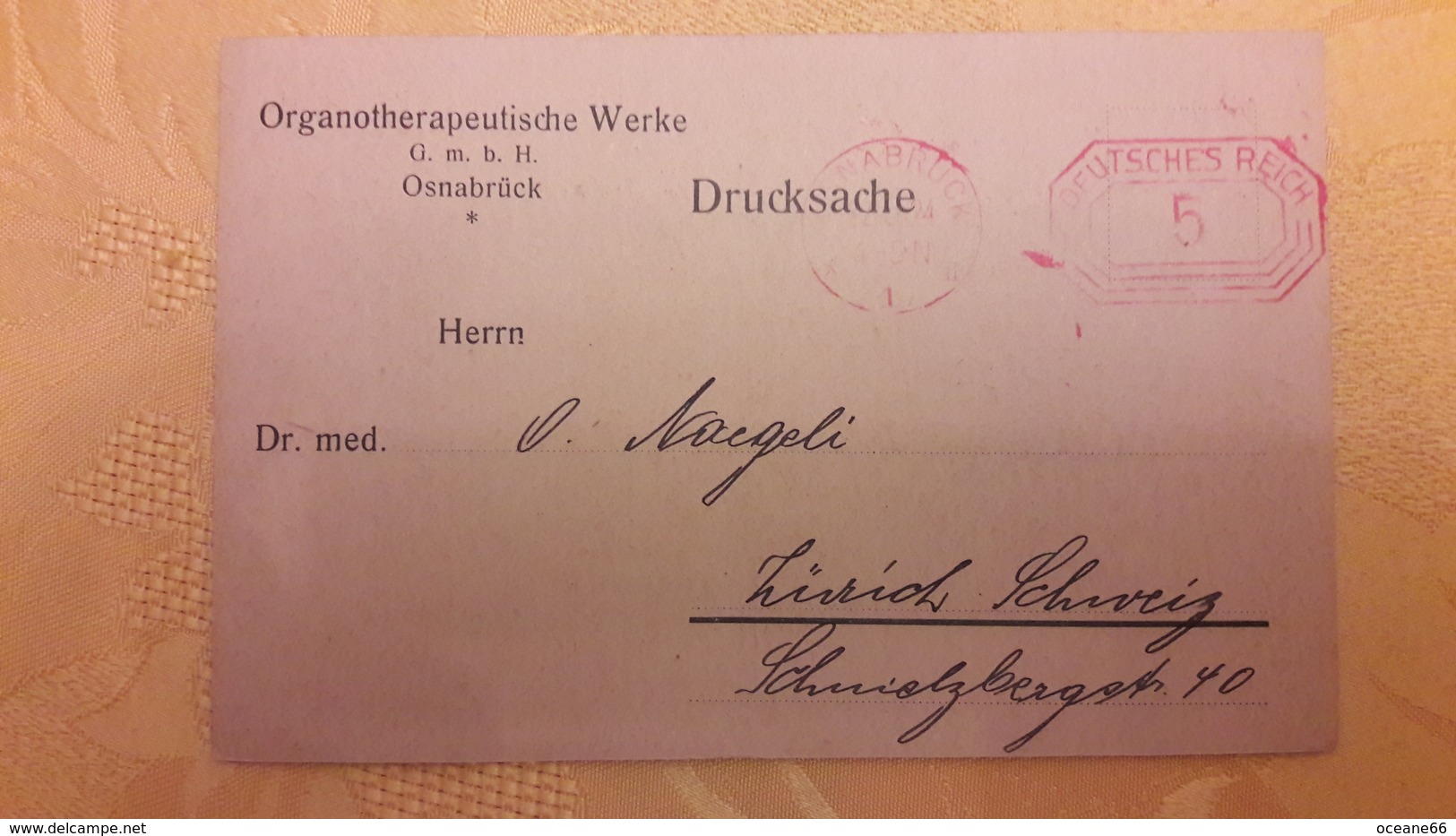 D- Osnabrück Reklame Für Animasa Aus Organotherapische Werke Vers 1924 - Osnabrueck