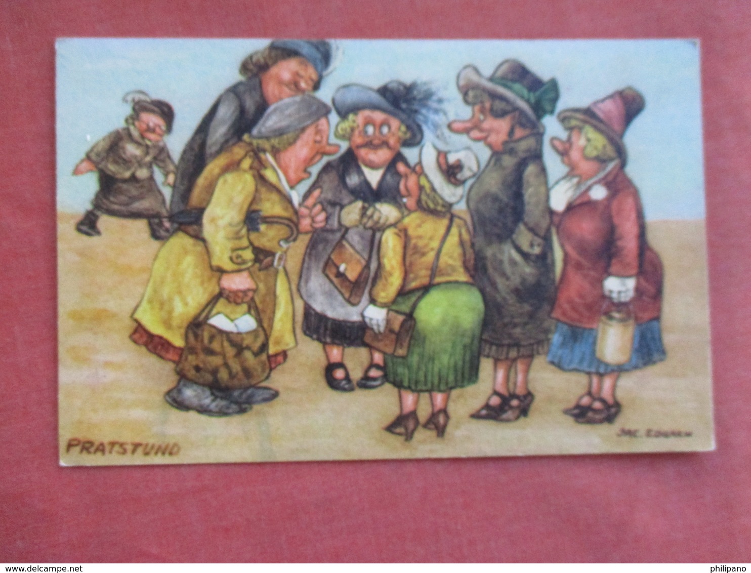 Pratstund Group Of Ladies  Signed Artist   Ref 3108 - Humour