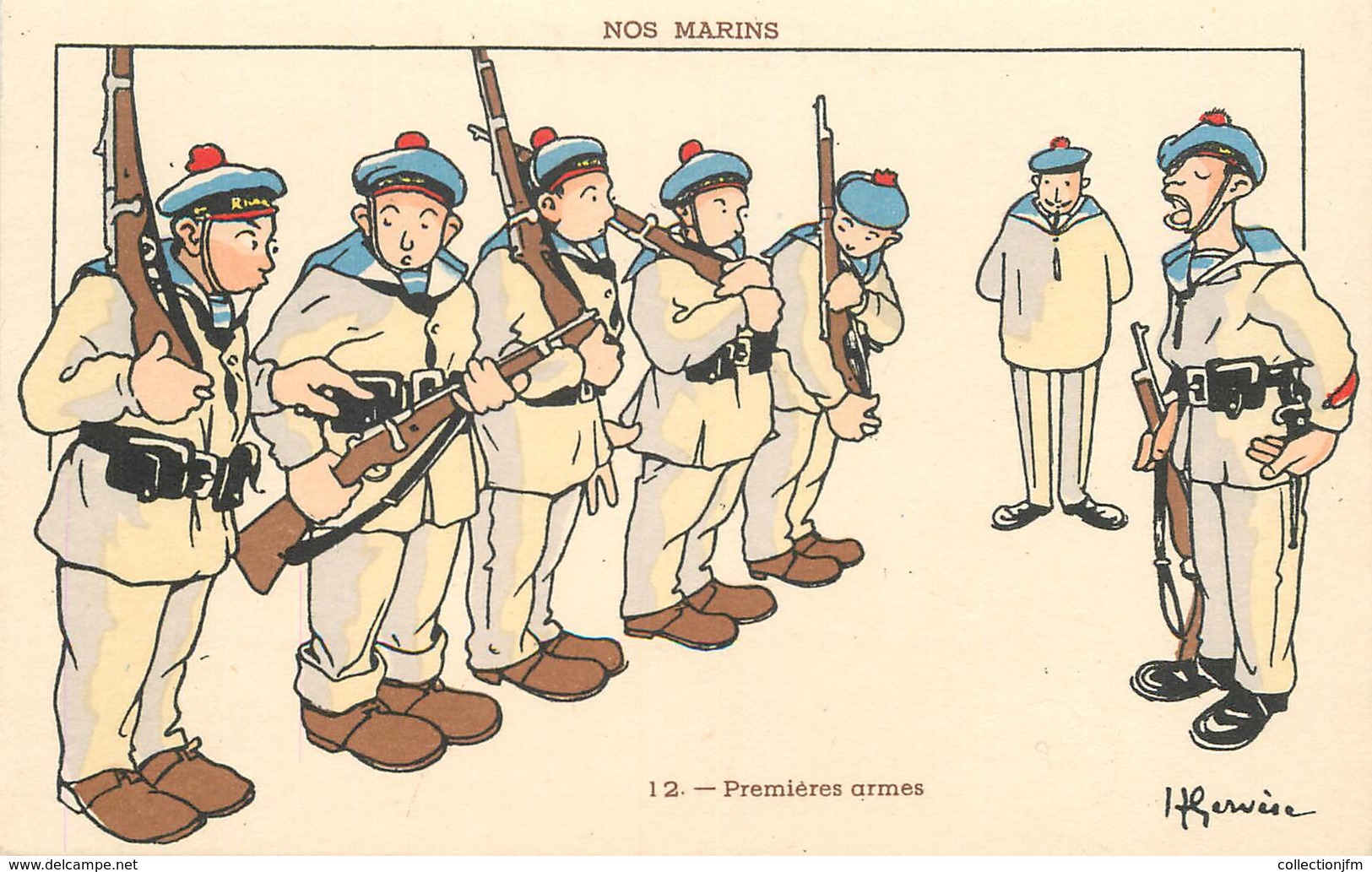 CPA ILLUSTRATEUR GERVESE "Nos Marins, Premières Armes" - Gervese, H.