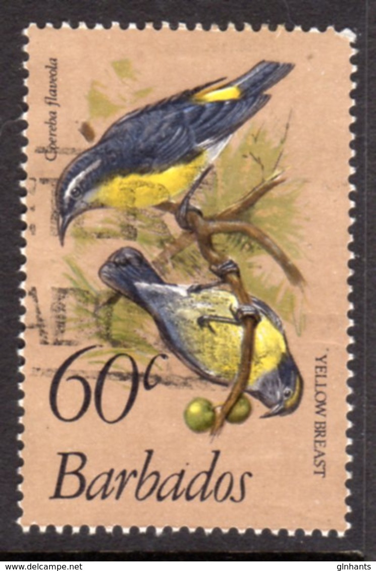 BARBADOS - 1982 60c BANANAQUIT BIRD GOOD USED REF B SG 633b - Barbados (1966-...)