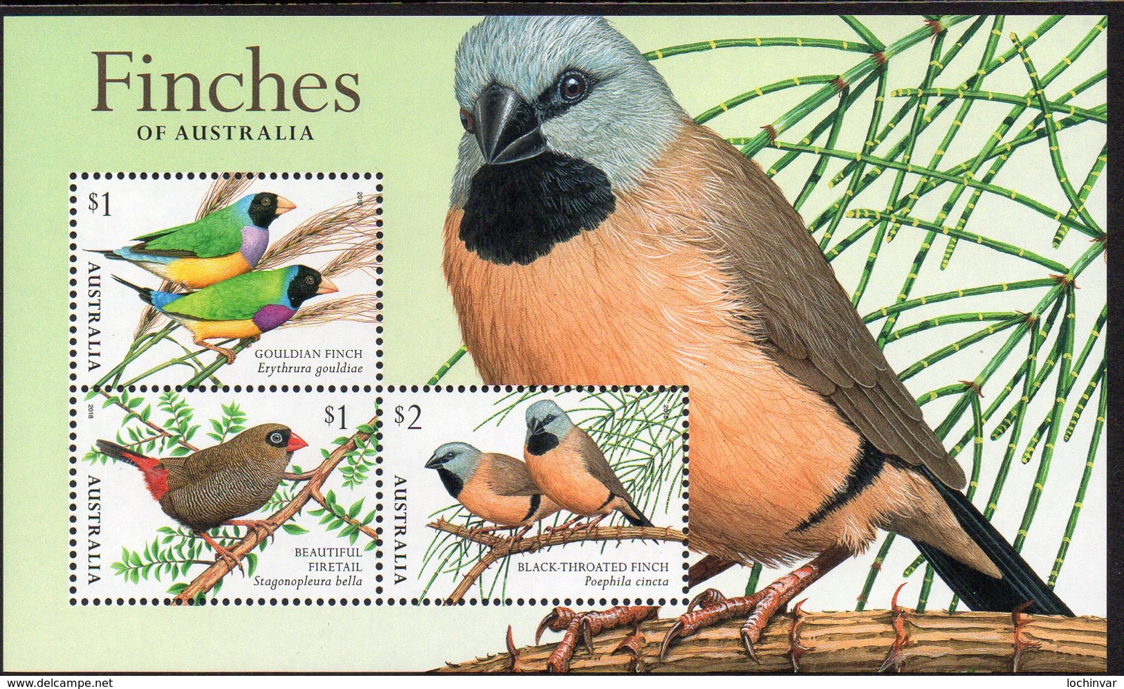 AUSTRALIA, 2018 FINCHES MINISHEET MNH - Mint Stamps