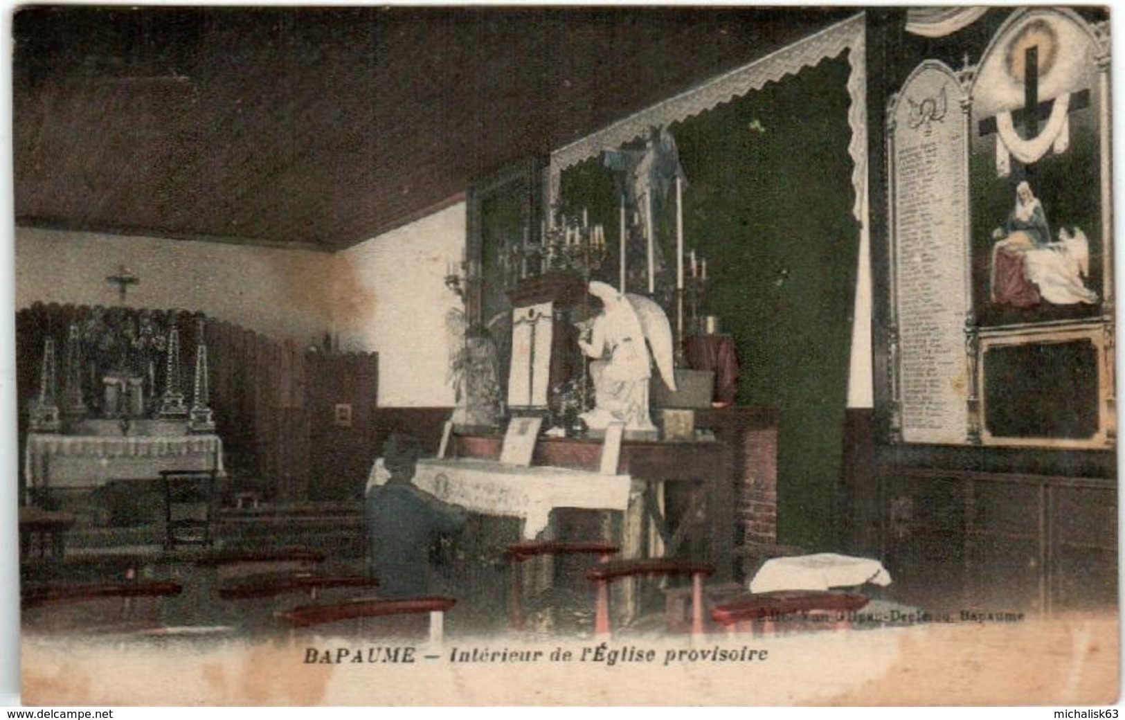 51dt 541 CPA - BAPAUME - INTERIEUR DE L'EGLISE PROVISOIRE - Bapaume