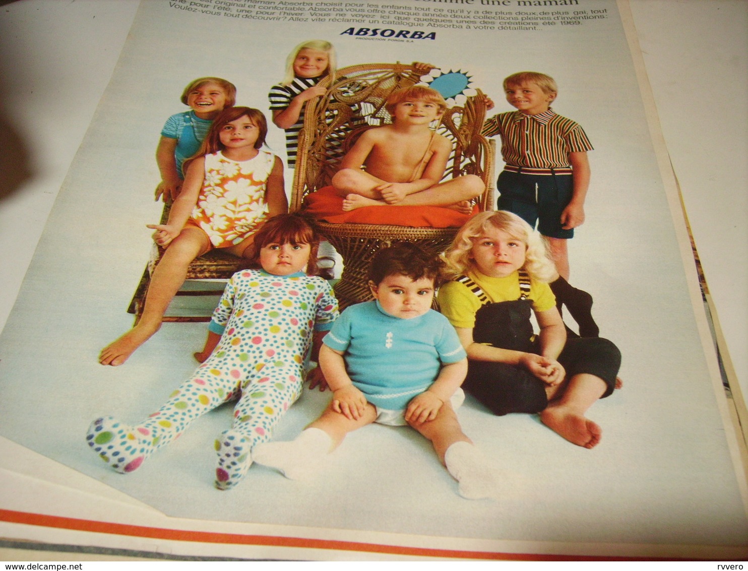 ANCIENNE PUBLICITE POUR HABILLER PETIT ENFANTS ABSORBA 1969 - Autres & Non Classés