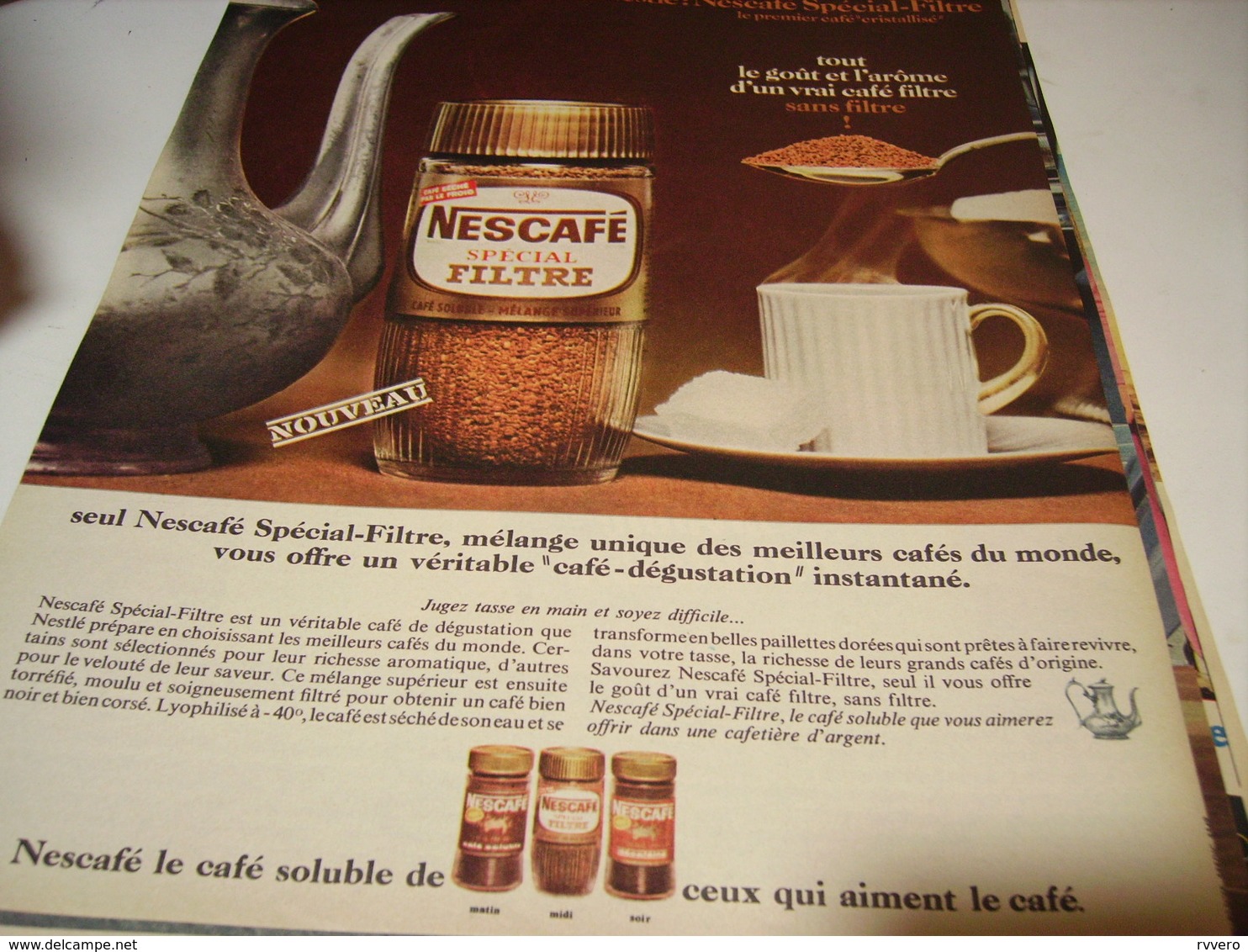 ANCIENNE PUBLICITE PLAISIR D UN BON CAFE  NESCAFE  1967 - Affiches