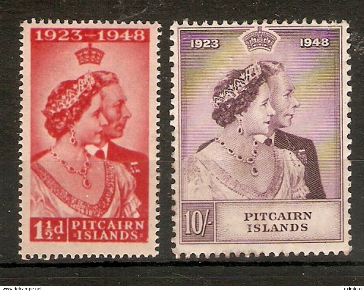 PITCAIRN ISLANDS 1949 SILVER WEDDING SET MOUNTED MINT Cat £41+ - Pitcairn Islands