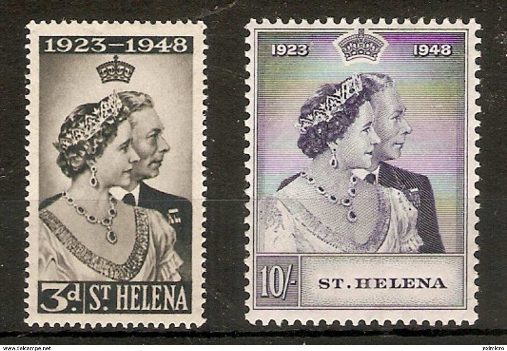 ST HELENA 1948 SILVER WEDDING SET MOUNTED MINT Cat £28+ - Saint Helena Island