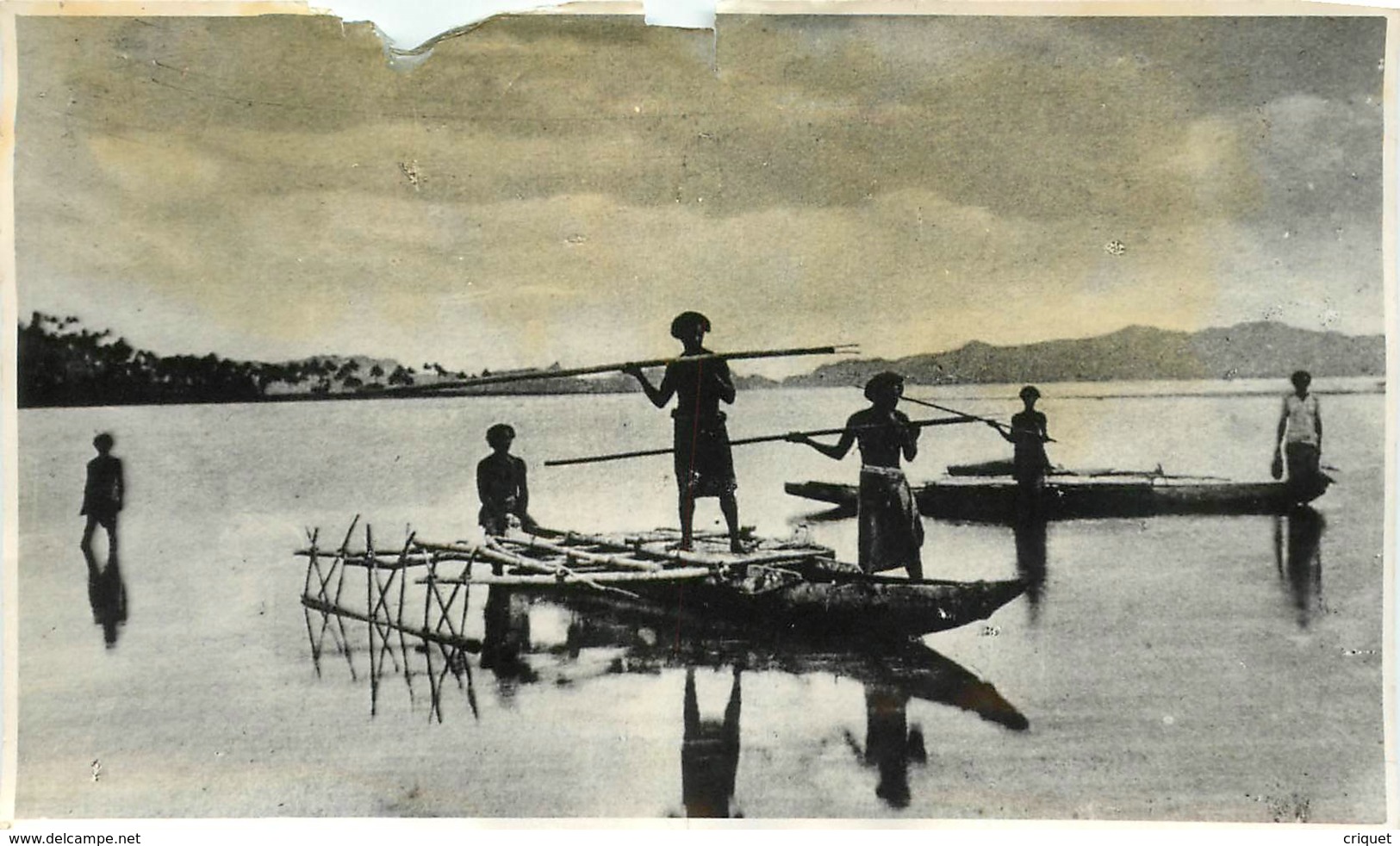 Archipel Des Fidjis, Photo-carte Pêcheurs Et Pirogues - Fidji