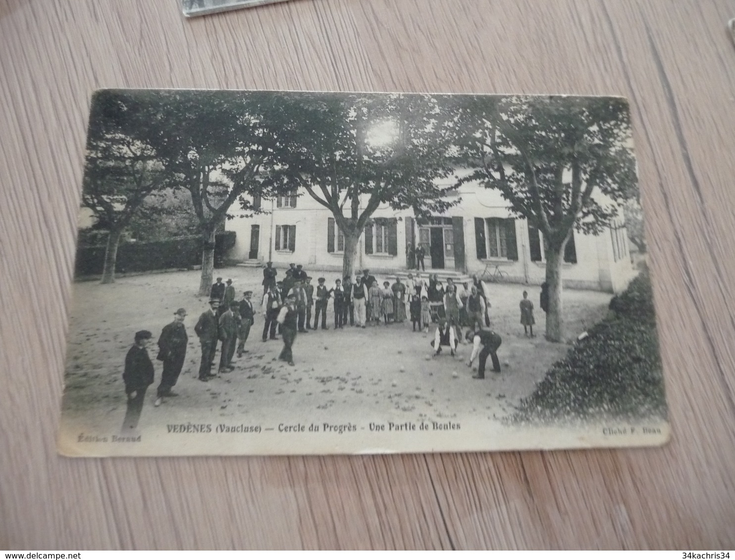 CPA 84 Vaucluse Vedènes Cercle Du Progrès Une Partie De Boules - Sonstige & Ohne Zuordnung