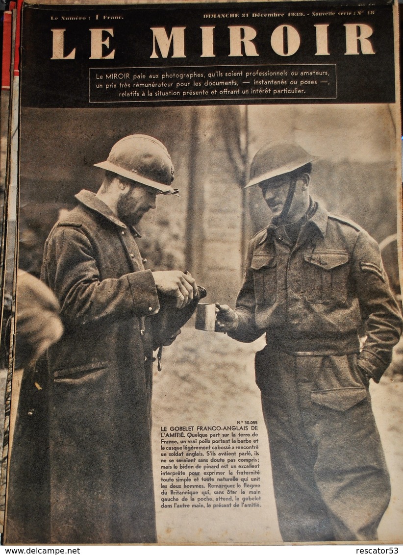 Rare Revue Le Miroir Guerre 39-40 Du 31 Décembre  1939 - 1939-45