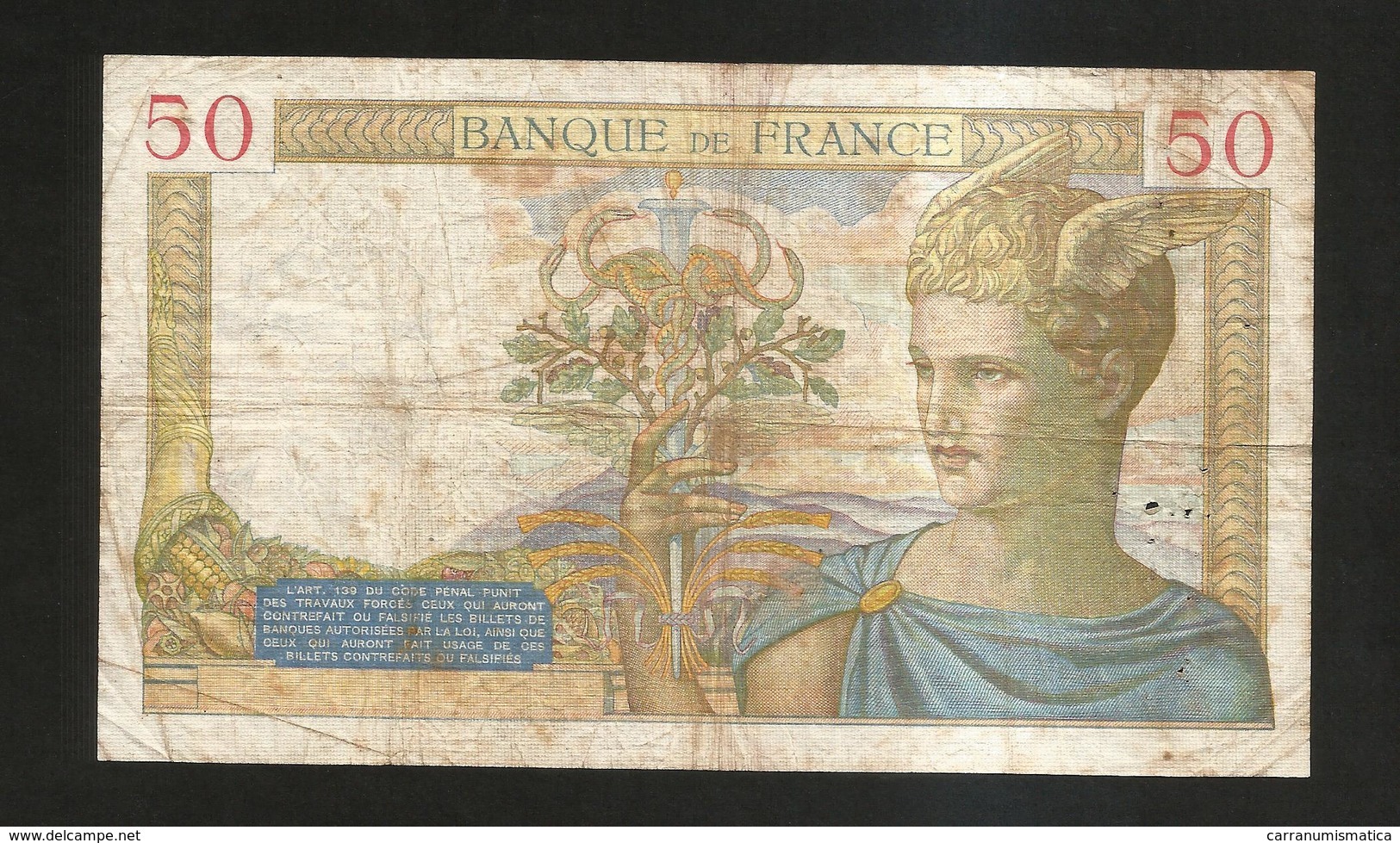 FRANCE - BANQUE De FRANCE - 50 FRANCS "Cérès" (DC. 17 - 3 - 1938) - 50 F 1934-1940 ''Cérès''