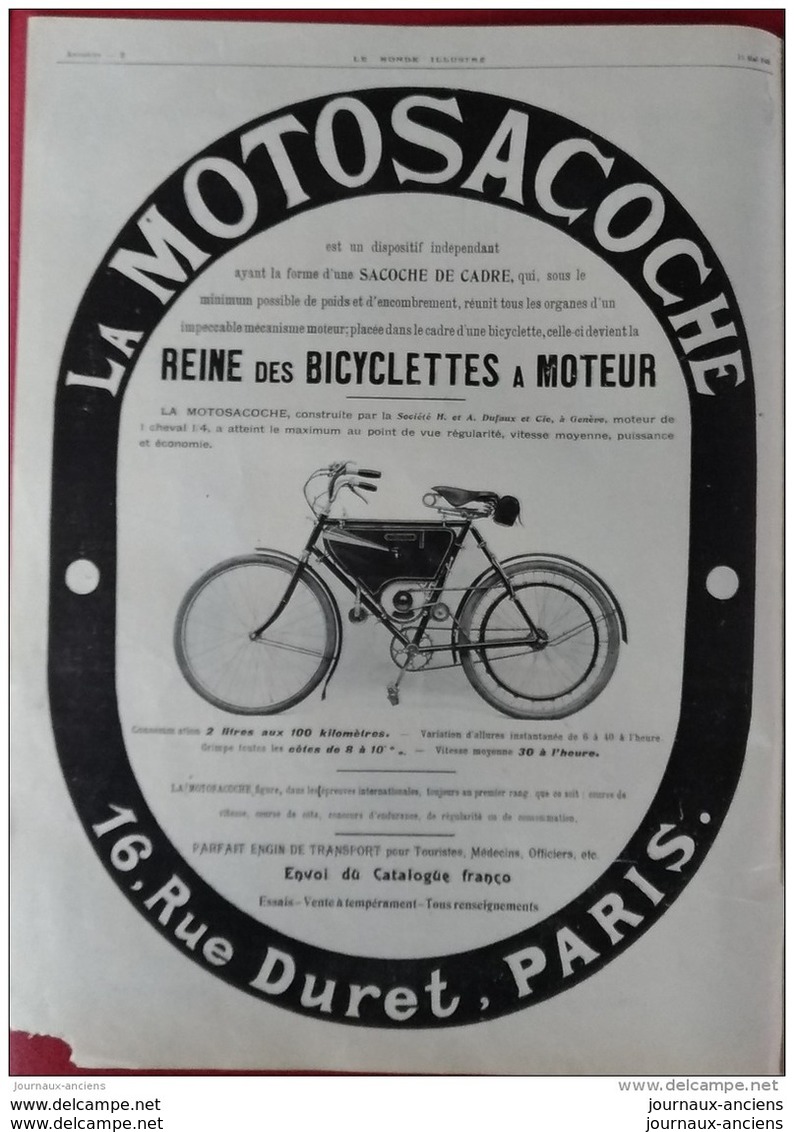 1909 CHINE FUNÉRAILLES IMPÉRIALES  -SULTAN MOHAMED - MOTOSACOCHE - AUTOMOBILES BRASIER - JEANNE D'ARC - BLIGNY - 1900 - 1949