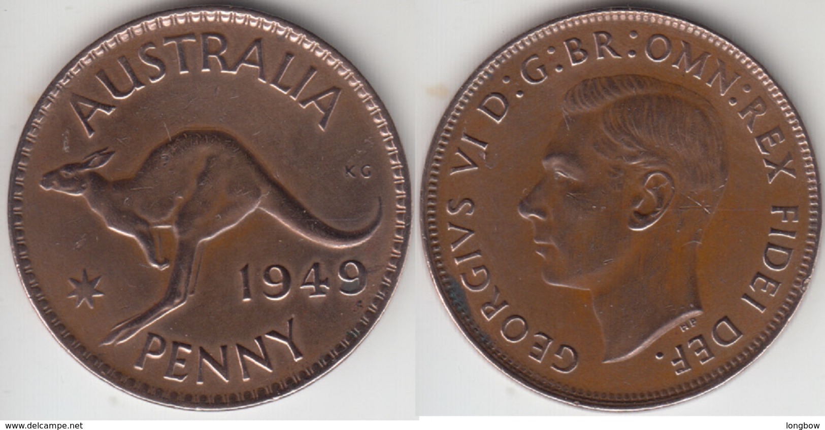 Australia 1 Penny 1949  Km#43 - Used - Penny