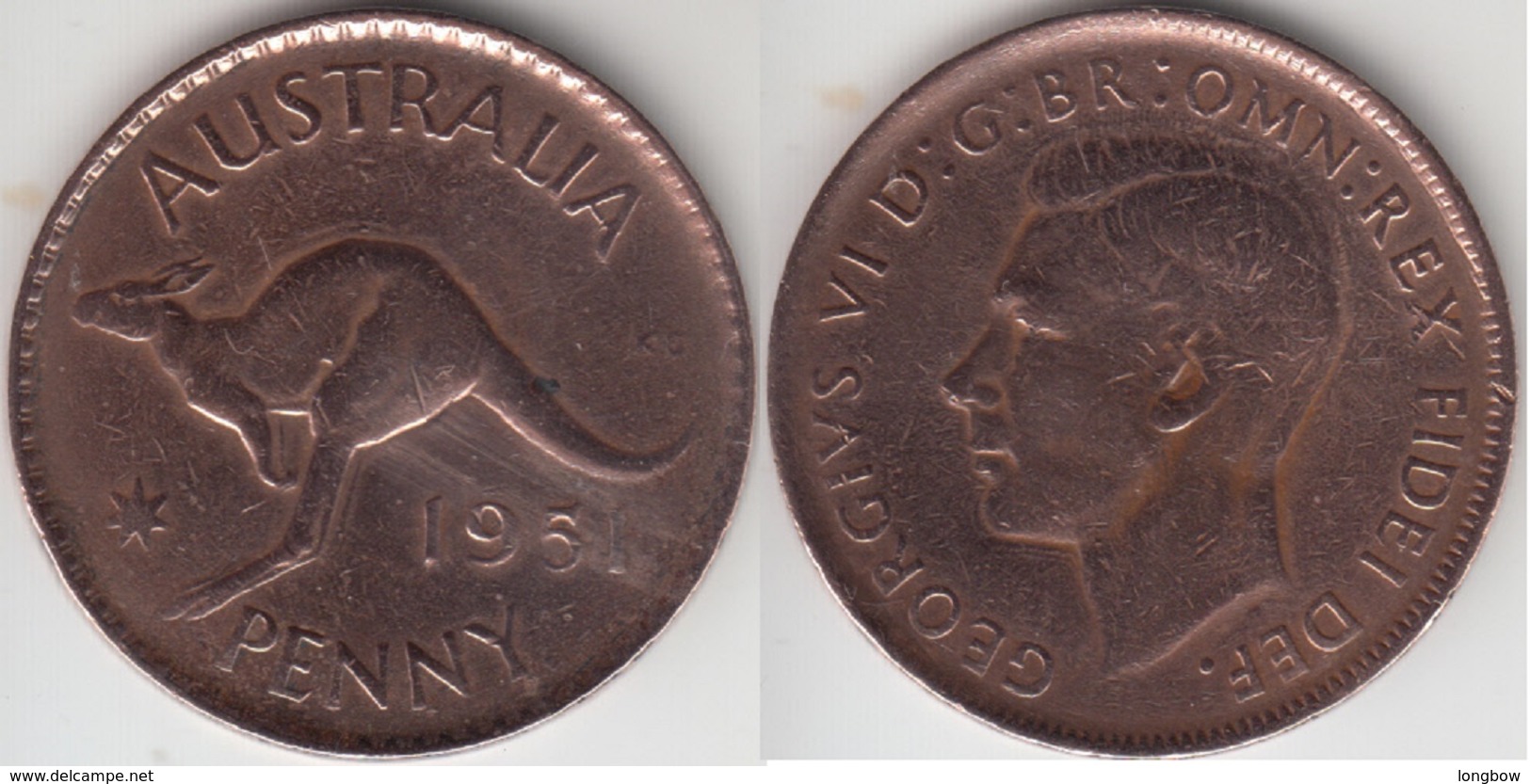 Australia 1 Penny 1951  Km#43 - Used - Penny