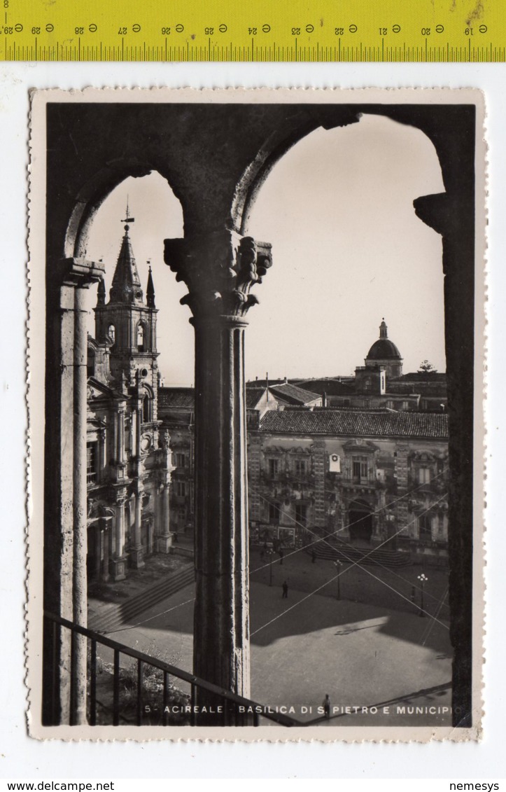 1954 ACIREALE Basilica Di S. Pietro E Municipio FG V-SEE 2 SCANS - Acireale