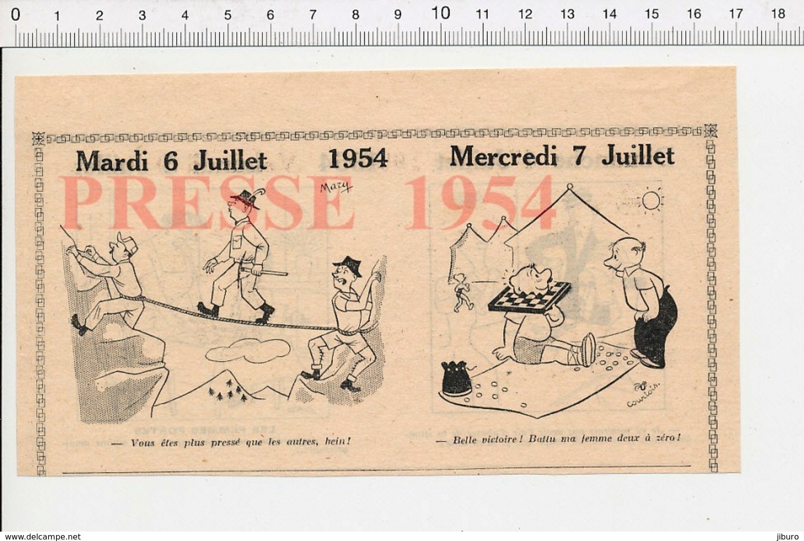 2 Scans 1954 Humour Joueurs Jeu De Cartes Strip-poker ? Régime Amaigrissant Jeu Dames Cordée Montagne Alpinisme  223XD - Non Classés