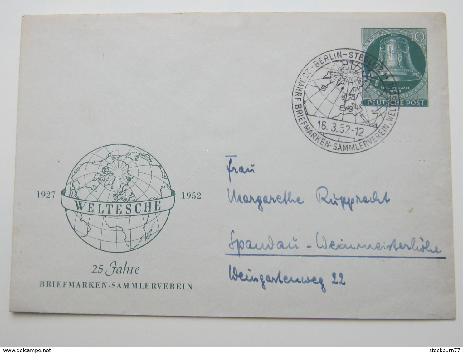 1952  ,  10 Pfg. Privatganzsache Mit Sonderstempel - Privé Briefomslagen - Gebruikt