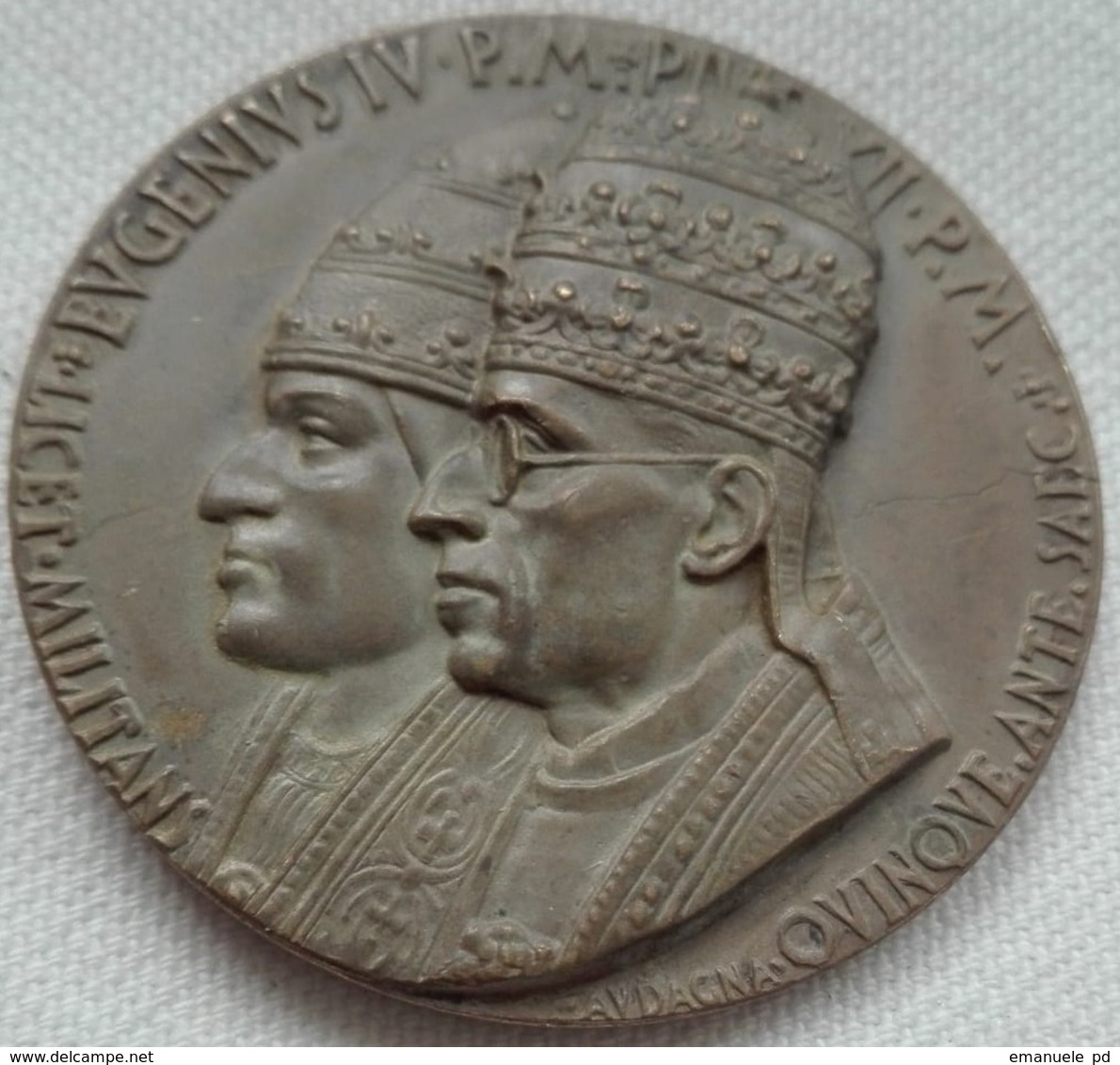 Medaglia Medal 1946 V Centenario Canonizzazione San Nicola Da Tolentino Mm.50 - 500 Years St Nicholas From Tolentino - Altri & Non Classificati