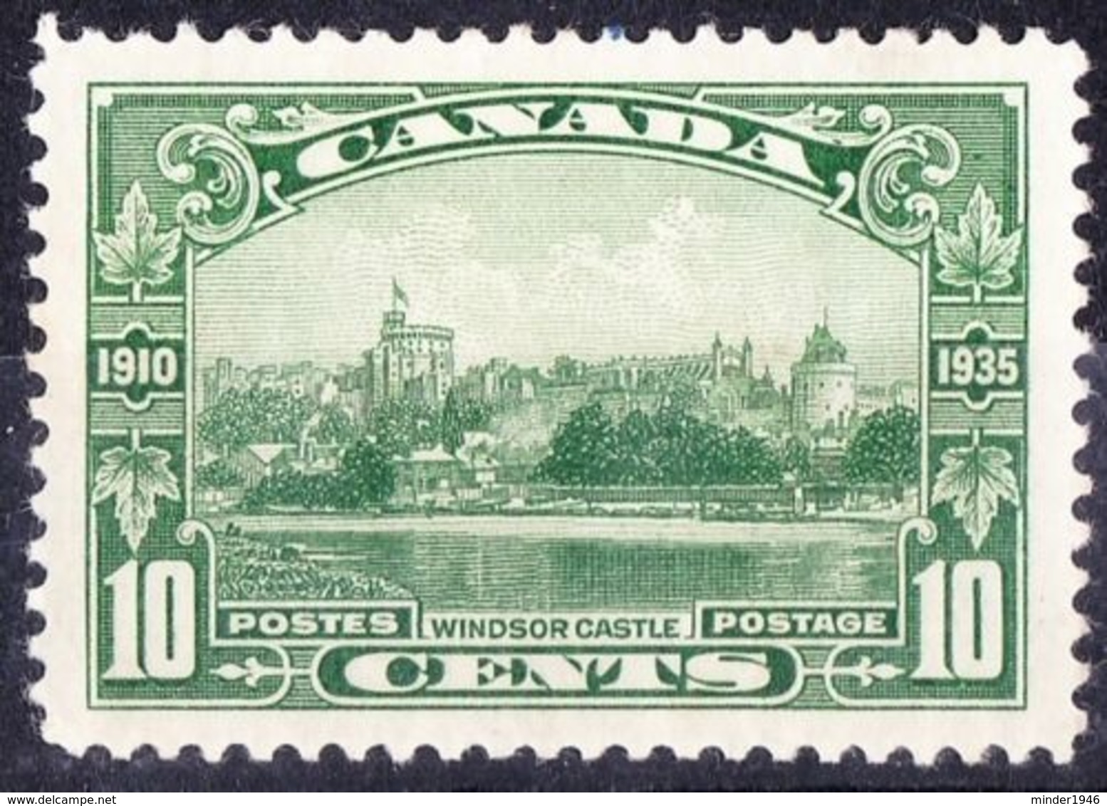 CANADA 1935 10c Green Windsor Castle SG335 MH - Used Stamps