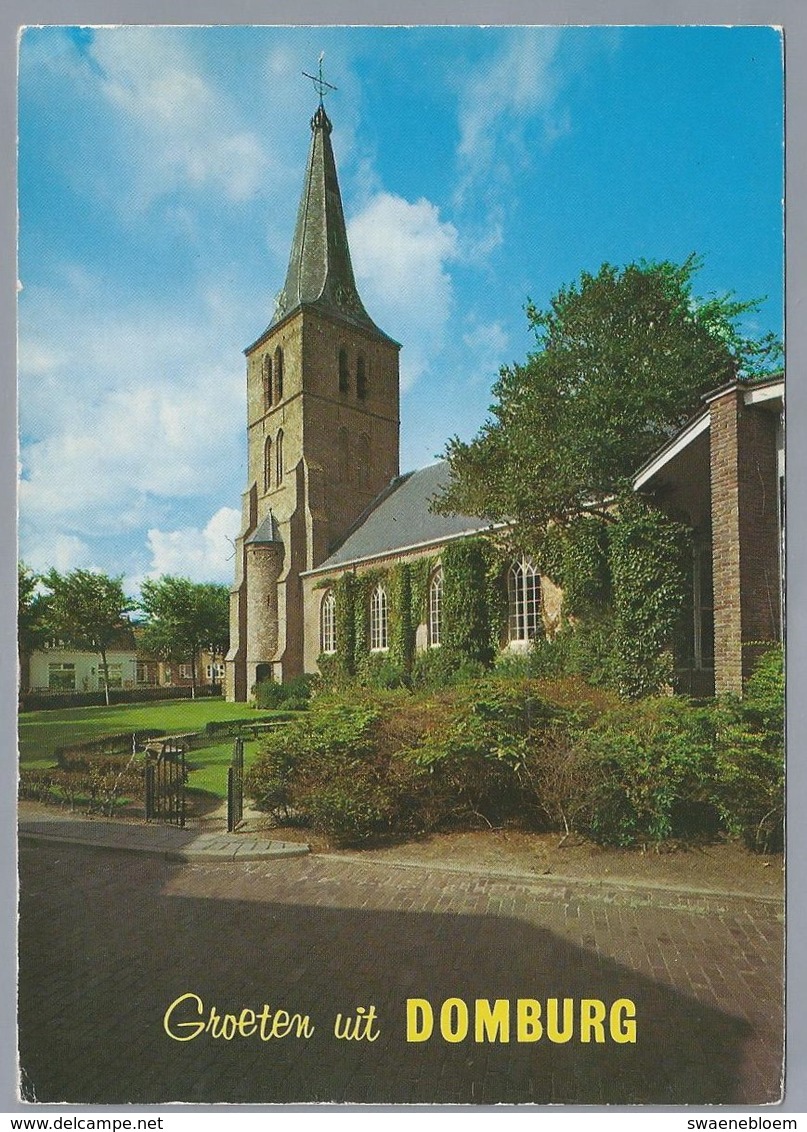 NL.- GROETEN UIT DOMBURG. Kerk. - Gruss Aus.../ Gruesse Aus...