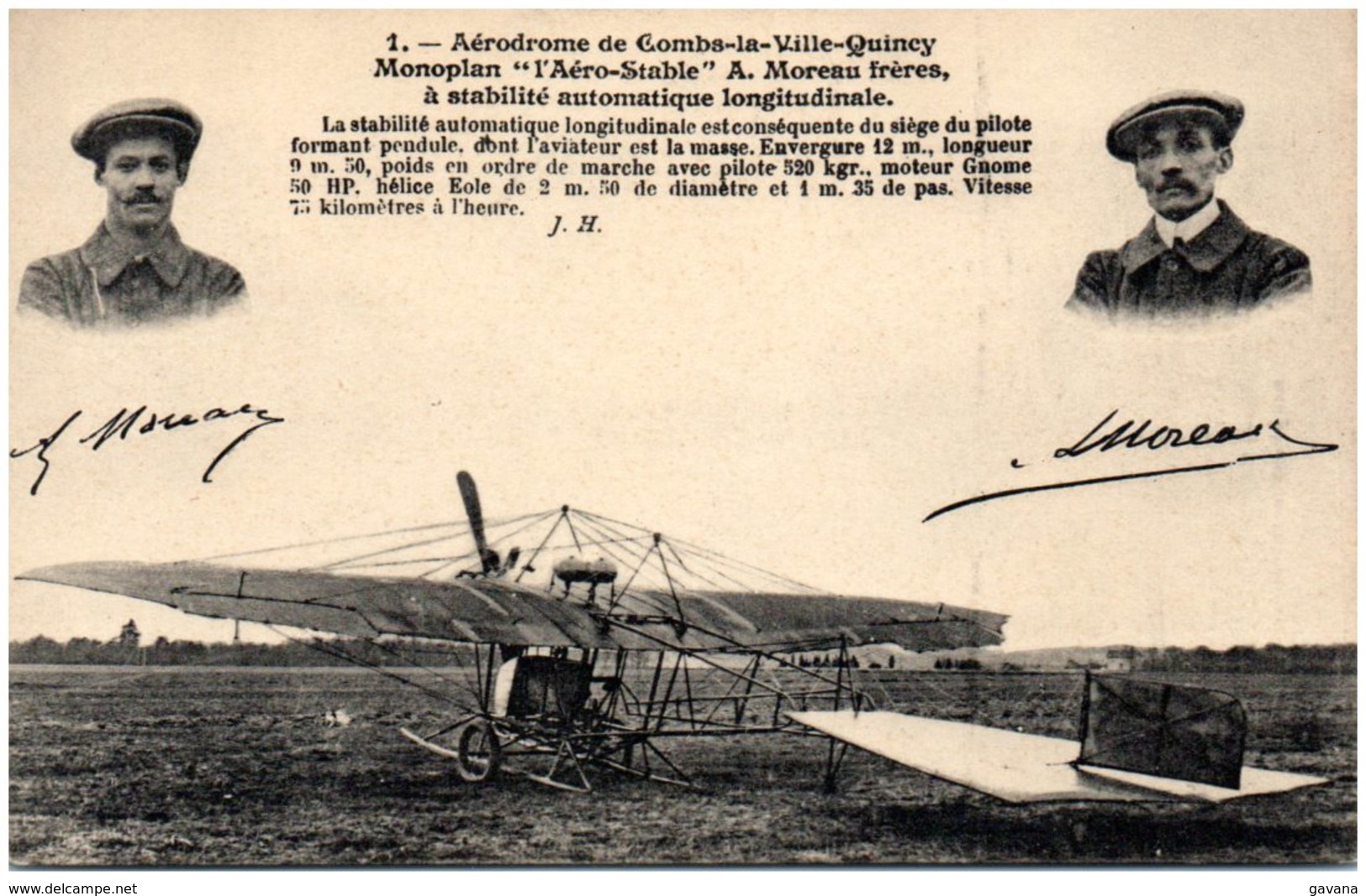 77 Aérodrome De COMBS-la-VILLE-QUINCY - Monoplan "l'Aéro-Stable" A. Moreau Frères - Combs La Ville