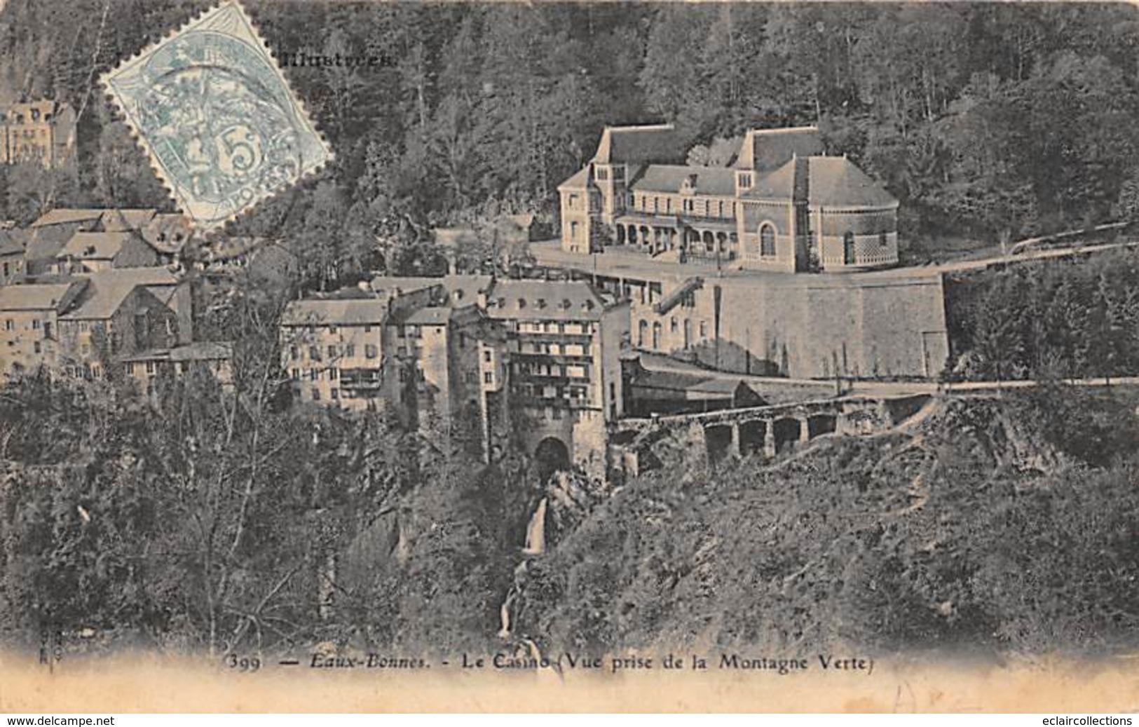 Eaux Bonnes       64        Le Casino  Vue Prise De La Montagne Verte    (voir Scan) - Eaux Bonnes