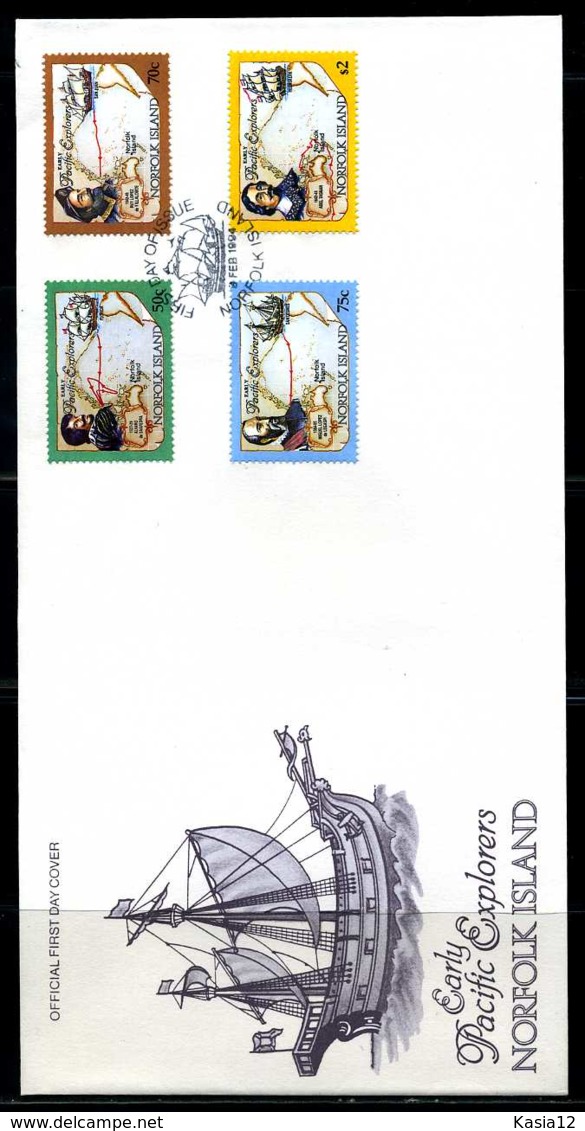 E01418)Norfolkinseln FDC 556/9 Entdecker - Isla Norfolk