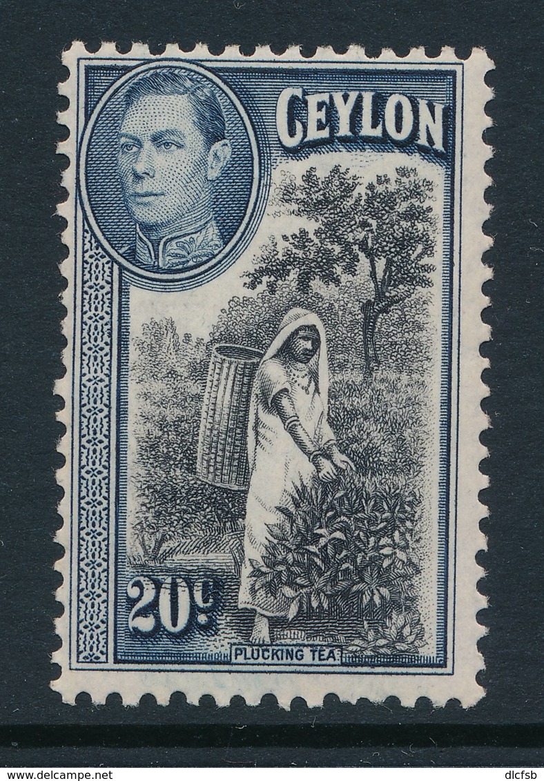 CEYLON, 1938 20c Light MM - Ceylon (...-1947)