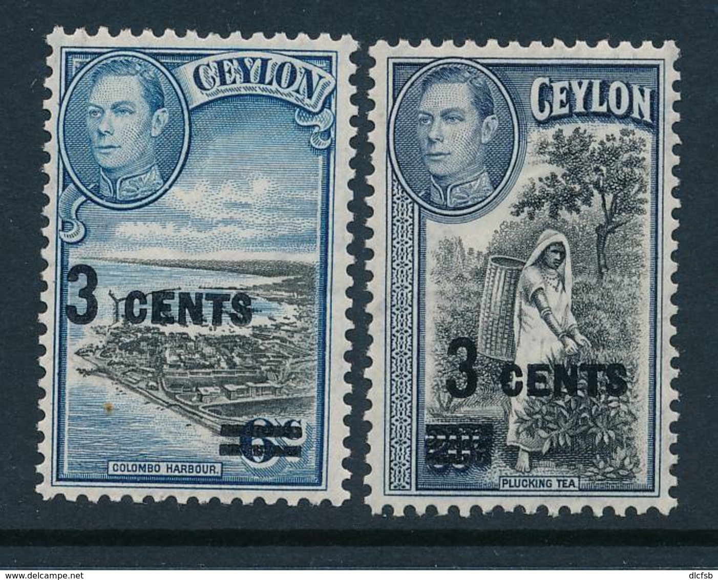 CEYLON, 1940 3c On 6c And 3c On 20c  Light MM, Cat £8 - Ceylon (...-1947)