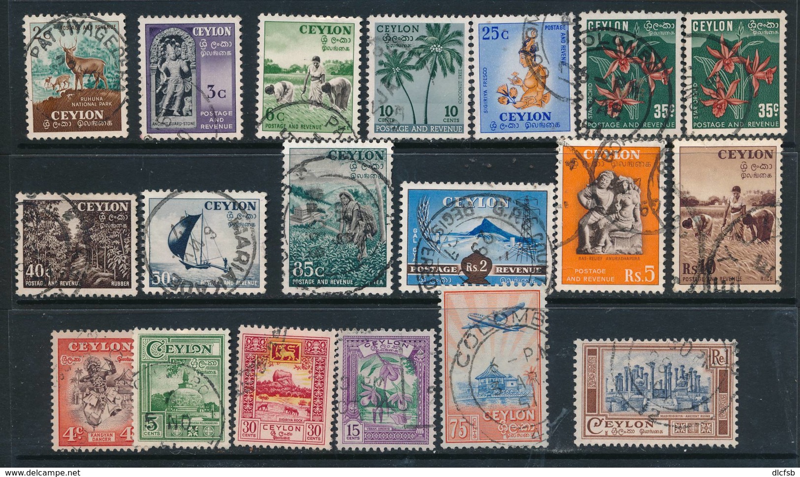 CEYLON, 1950 And 1951 Sets Complete To 10Rupees Fine Used, Cat £37 - Ceylon (...-1947)