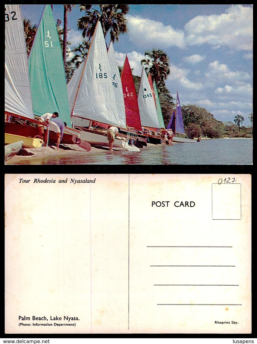 EC [00127] - RHODESIA ZIMBABWE-PALM BEACH, LAKE NYASA- OLD SAIL BOAT - Zimbabwe