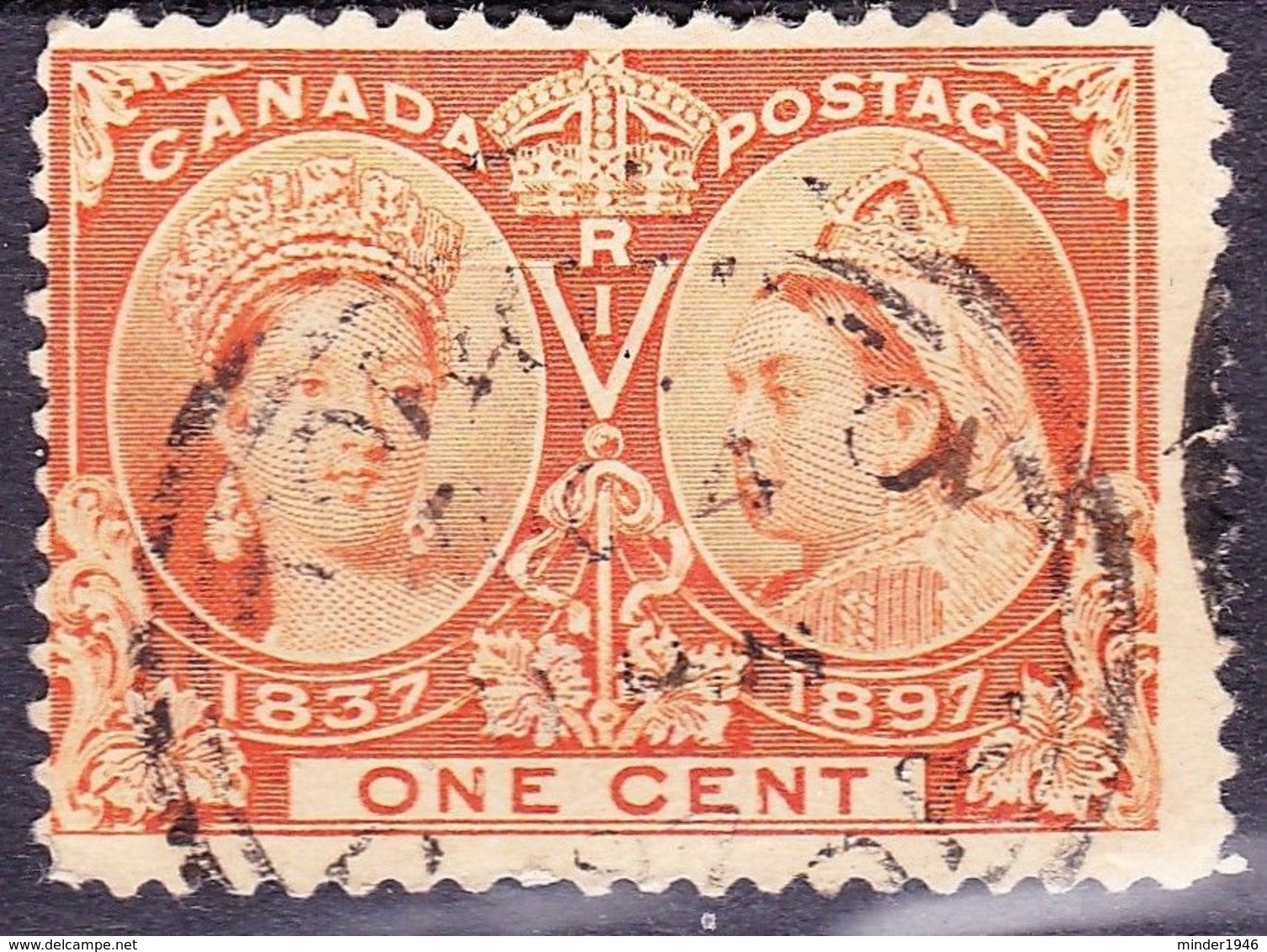 CANADA 1897 QV 1 Cent Orange Jubilee SG122 Used - Used Stamps