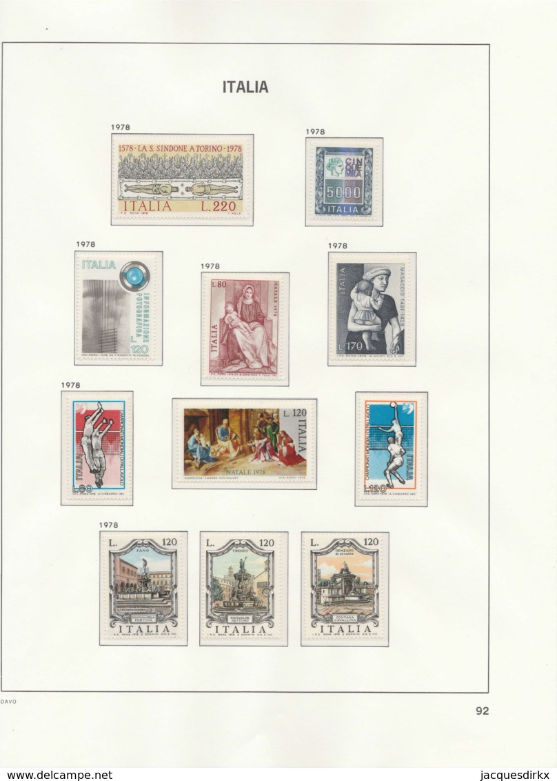 Itay    .   Page With Stamps     .   **    .    MNH     .   /   .   Neuf SANS Charniere - 1971-80:  Nuevos