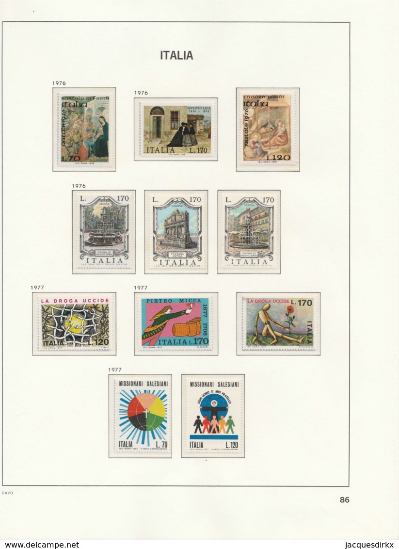 Itay    .   Page With Stamps     .   **    .    MNH     .   /   .   Neuf SANS Charniere - 1971-80:  Nuovi