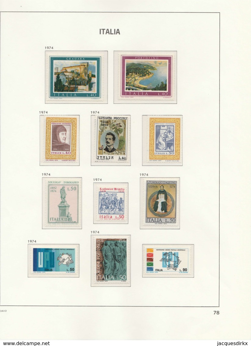 Itay    .   Page With Stamps     .   **    .    MNH     .   /   .   Neuf SANS Charniere - 1971-80:  Nuovi