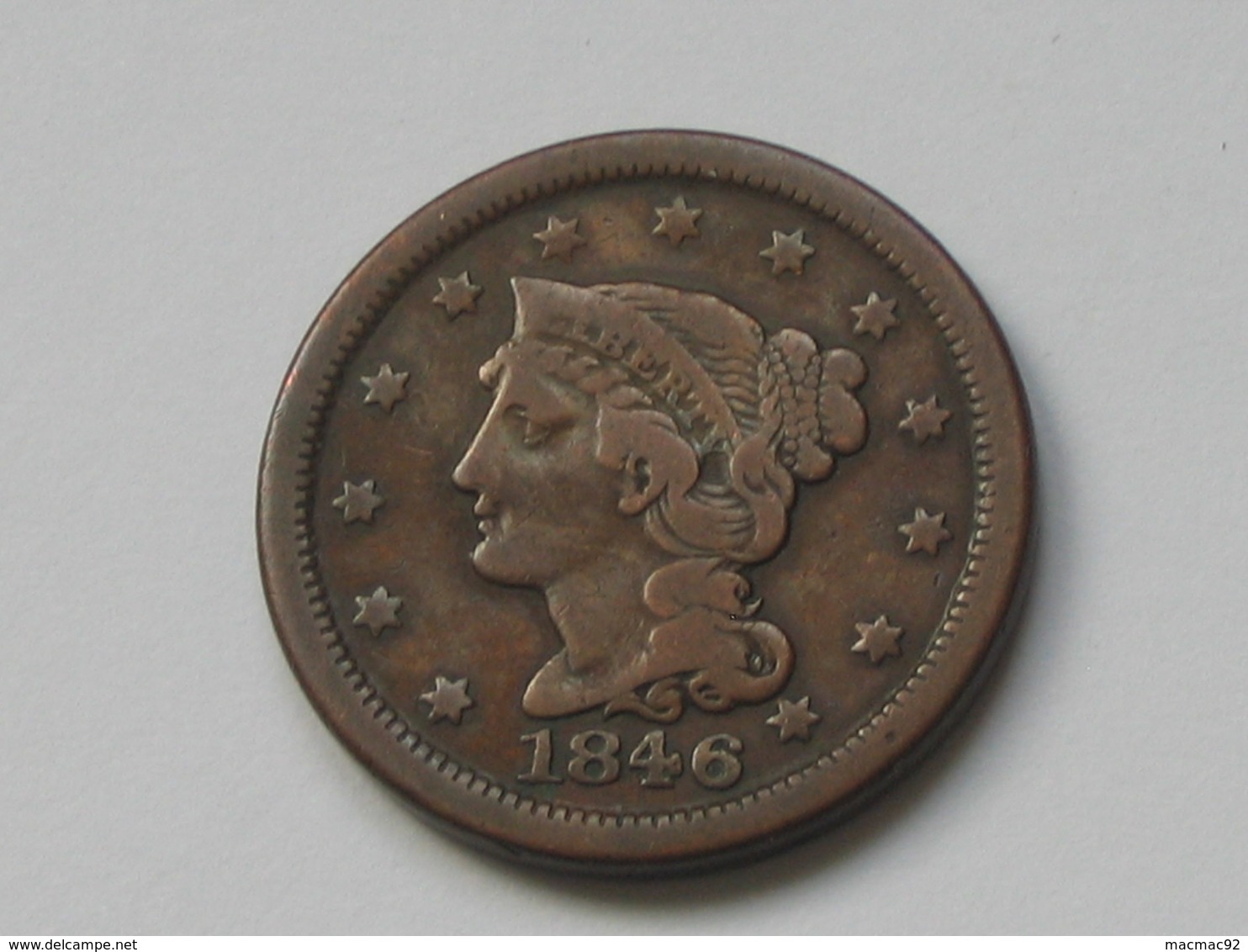 Très Beau !!!!  1 Cent 1846  Braided Hair Cent - United States Of AMERICA - Etats-unis - USA  *** EN ACHAT IMMEDIAT  *** - 1840-1857: Braided Hair (Capelli Intrecciati)