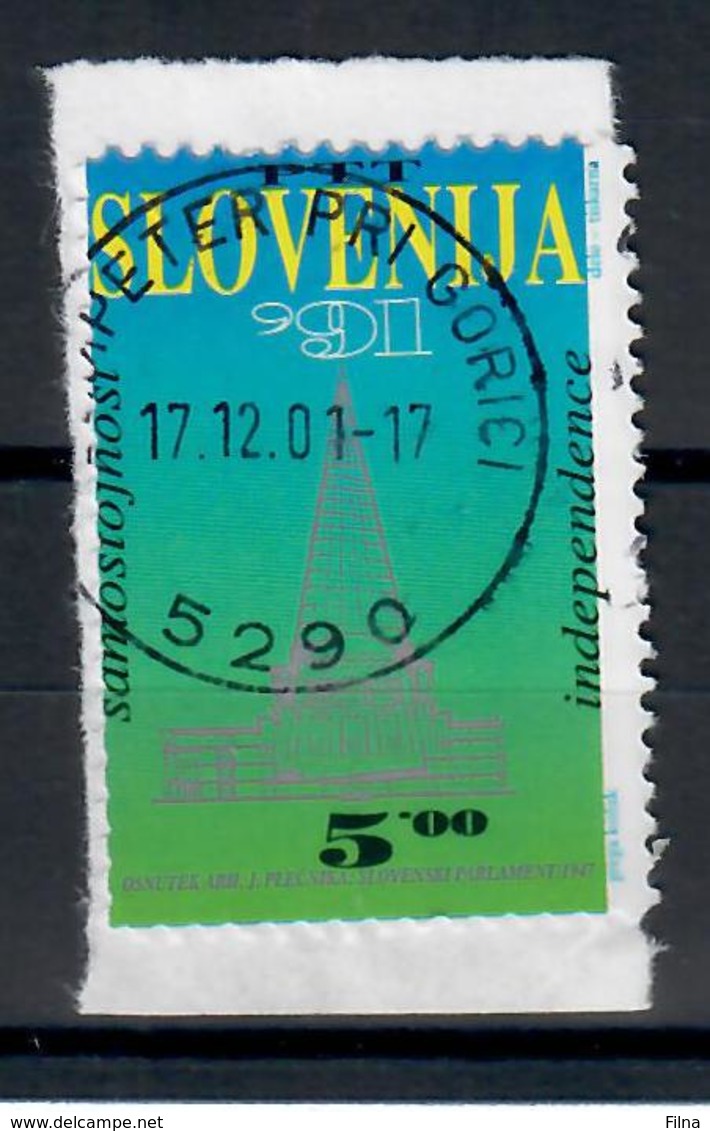 SLOVENIA  1991 - INDIPENDENZA DELLA SLOVENIA  - USATO SU FRAMMENTO - Slovenia